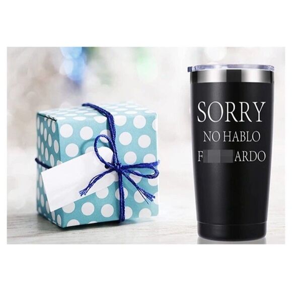 Tumbler Black Funny Men Gifts No Hablo 20 oz Tumbler Stainless Steel Funny S - Picture 6 of 6